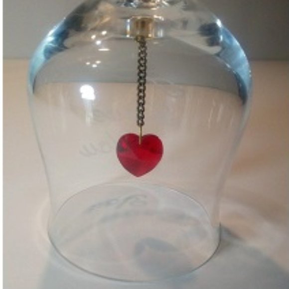 Intaglio Etched Crystal Glass Bell  -   I Love You with Red Heart Clapper - Picture 4 of 7